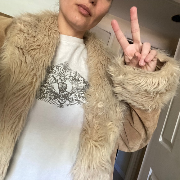 Genuine real leather suede penny lane coat - Picture 5 of 8